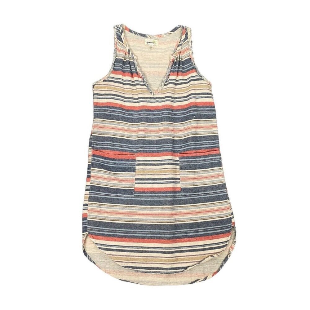 Anthropologie PORRIDGE Women Mini Dress Sz XS Multicolor Pastel Striped hg-43